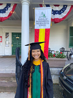 Photo of Chelsea Phuangthong in cap and gown.