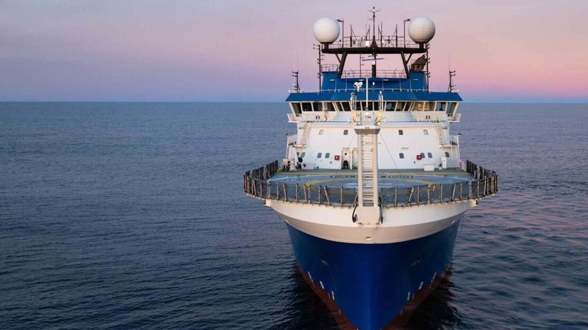 Research vessel at sea